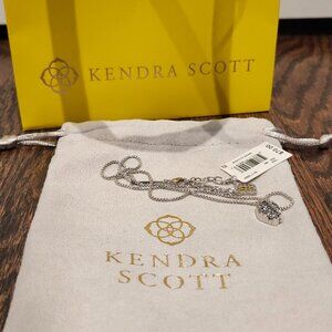 New Kendra Scott Tess platinum drusy pendant necklace